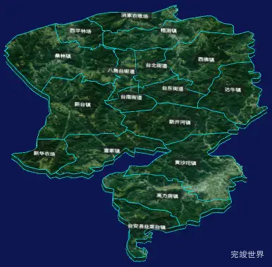 threejs鞍山市台安县geoJson地图3d地图自定义贴图加CSS3D标签